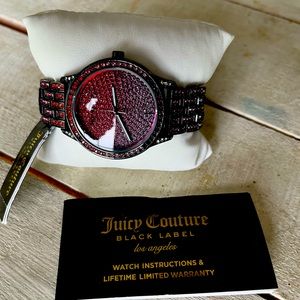 Juice Couture NEW black label watch with red crystals